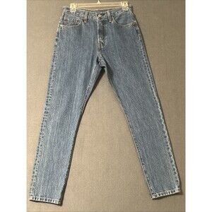 Levi's 501 Skinny Jeans Women's Blue Denim Button Fly Sz 25 X 28